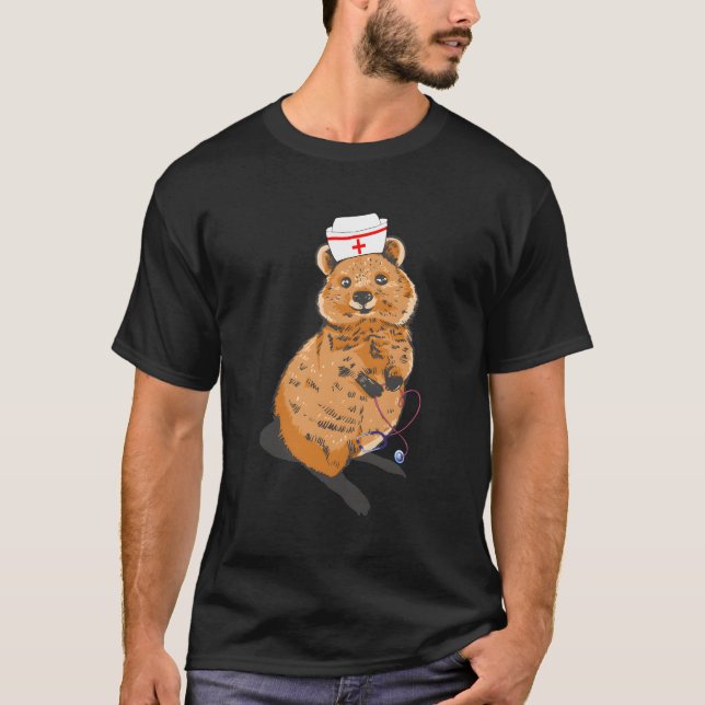 Camiseta Quokka Nurse Animal Hospital Médico Quokka Wild A (Frente)