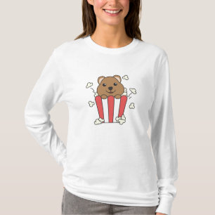 Camiseta Quokka Popcorn Time Engraçado Animais Em Comida R