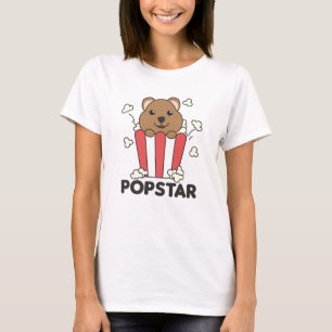 Camiseta Quokka Popcorn Time Engraçado Animais Em Comida Rá
