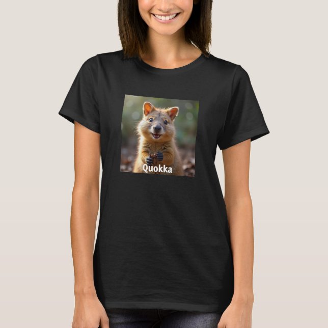 Camiseta Quokka sorridente - Animais Bons (Frente)