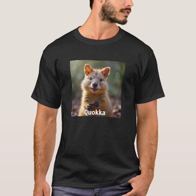 Camiseta Quokka sorridente - Animais Bons (Frente)