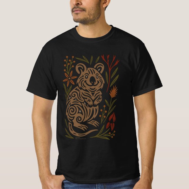 Camiseta Quokka Tribal Wildlife Illustration (Frente)