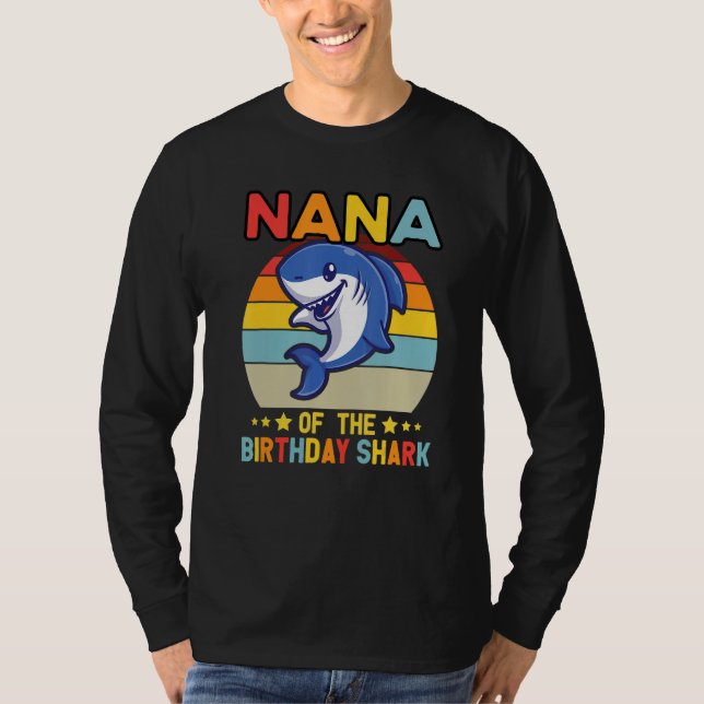 Camiseta Quote Nana Of The Bday Boy Shark Ocean Matching Fa (Frente)