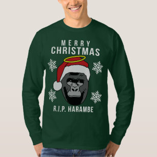 Camiseta R.I.P. Camisola feia do Natal de Harambe