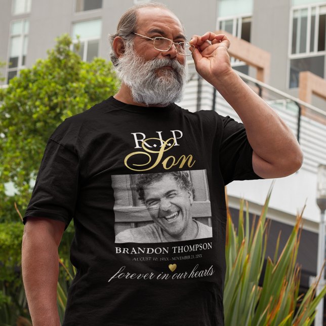 Camiseta R.I.P Son Foto Memorial T-Shirt (Criador carregado)