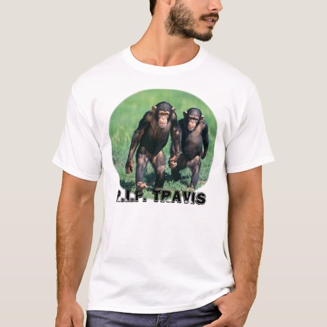 Camiseta R.I.P. Travis o chimpanzé (Frente)