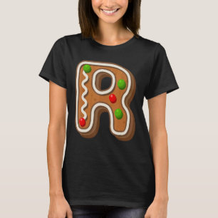 Camiseta R Letra Maiúscula de Cookie Maiúscula com Alphabet