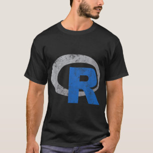 Camiseta R Programação do logotipo Estatísticas de Vintage 