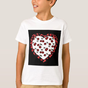 Camiseta RAB Rockabilly Cherries Leopard Print Heart