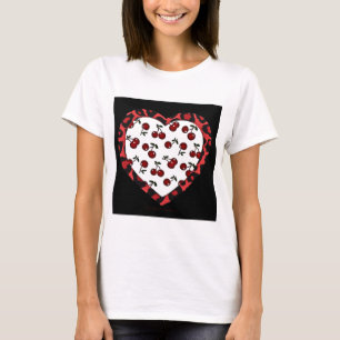 Camiseta RAB Rockabilly Cherries Leopard Print Heart