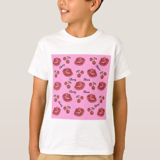 Camiseta RAB Rockabilly Cherry Kisses a rosa