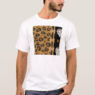 Camiseta RAB Rockabilly Dourado Estampa de Leopardo Açúcare