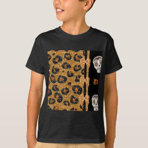 Camiseta RAB Rockabilly Dourado Estampa de Leopardo Açúcare
