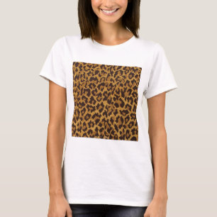Camiseta RAB Rockabilly Estampa de Leopardo Marrom Dourado