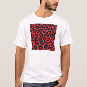 Camiseta RAB Rockabilly Leopard Print Red Black
