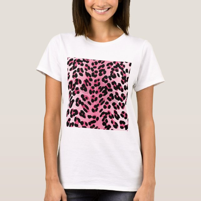 Camiseta RAB Rockabilly Pink Cheetah Impressão (Frente)