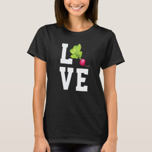 Camiseta Rabanete Amor Vegetal Fofo Vegano Rabanete