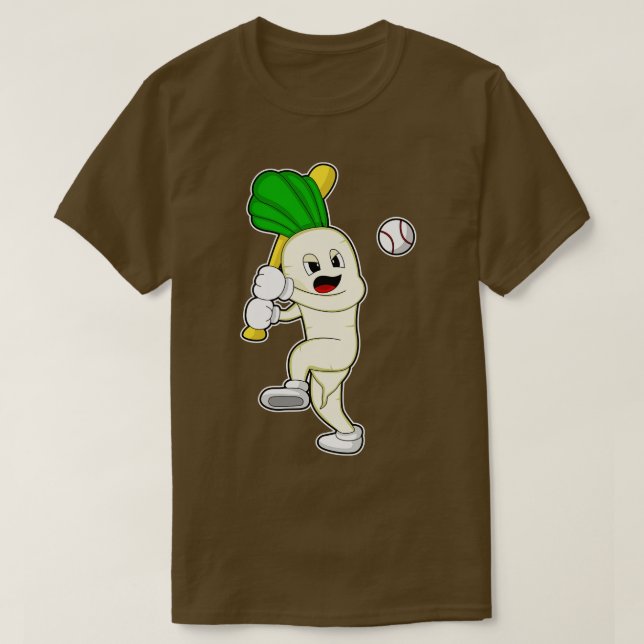 Camiseta Rabanete no Baseball com Baco de Beisebol (Frente do Design)