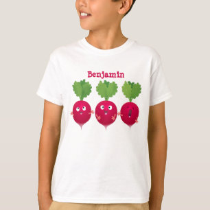 Camiseta Rabanetes cúbicos cantando legumes trio