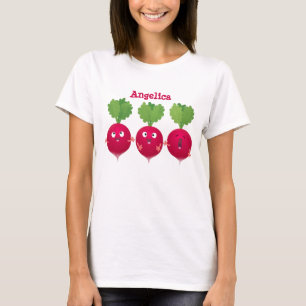 Camiseta Rabanetes cúbicos cantando legumes trio
