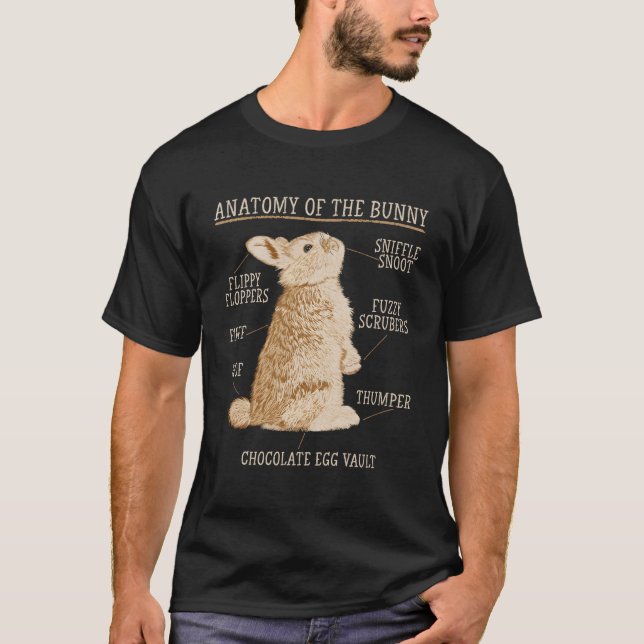 Camiseta Rabbit Anatomy Bunny Lover Animal Pet Owner (Frente)