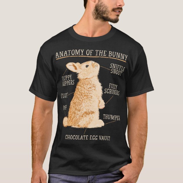 Camiseta Rabbit Anatomy Bunny Lover Animal Pet Owner (Frente)
