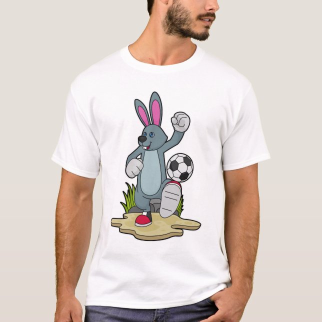 Camiseta Rabbit as Soccer player with Soccer (Frente)