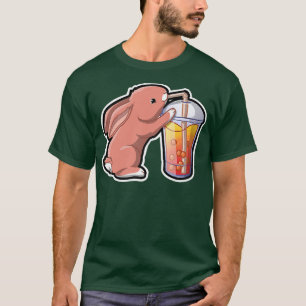 Camiseta Rabbit Bubble Tea Adorável Kawaii Animal Cute Boba