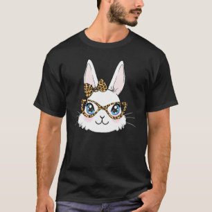 Camiseta Rabbit Bunny Wearing Leopard Glasses Cute Easter G