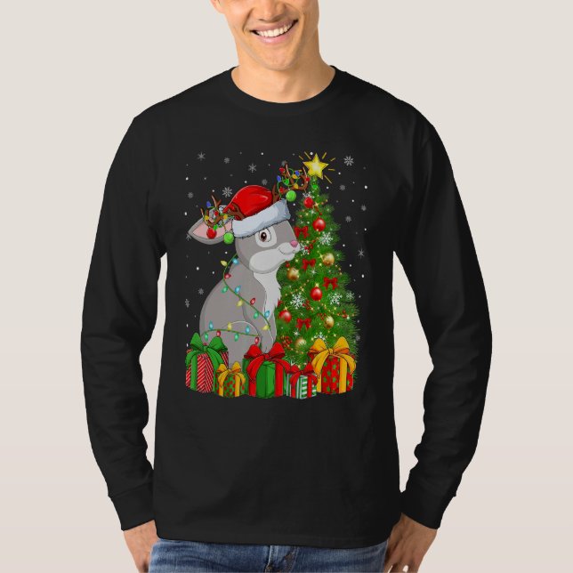 Camiseta Rabbit Bunny   Xmas Holiday Santa Bunny Christmas  (Frente)