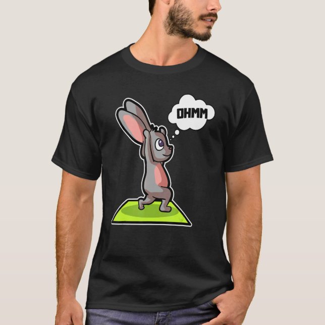 Camiseta Rabbit Bunny Yoga Pose ginástica esportiva Ohm Hea (Frente)