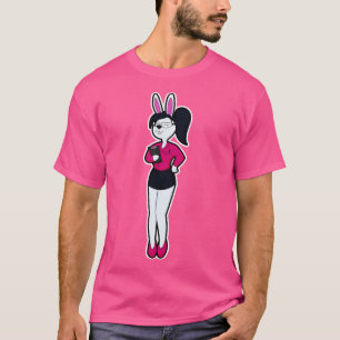 Camiseta Rabbit como secretário com óculos de Bloco de Nota
