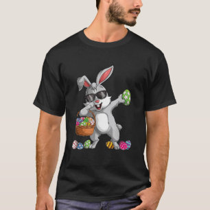 Camiseta Rabbit Dabbing Easter Ovos Caçando Bunny Dab Happy