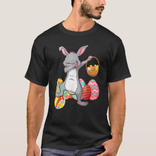 Camiseta Rabbit Dabbing with Easter Eggs Cesta Meninas