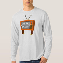 Rabbit Ears Retro Console TV T-Shirt de Longa Dist