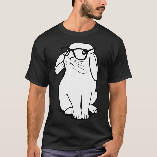 Camiseta Rabbit Nerdy Geek Bunny Com Óculos Crianças Menina (Frente)