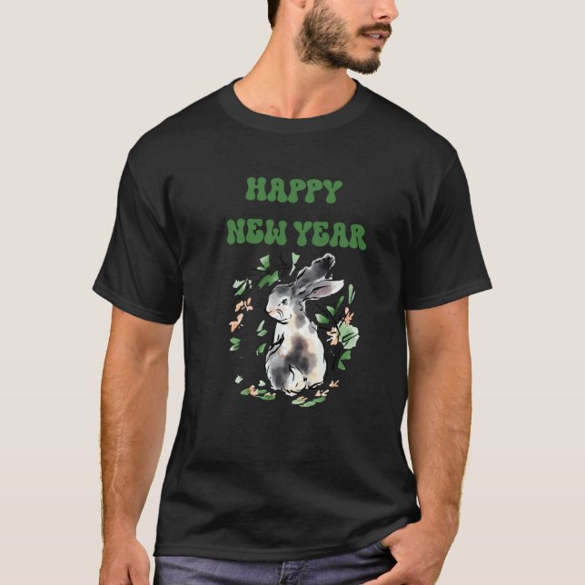 Camiseta Rabbit New Year 2023 Christmas Celebration Santa E (Frente)