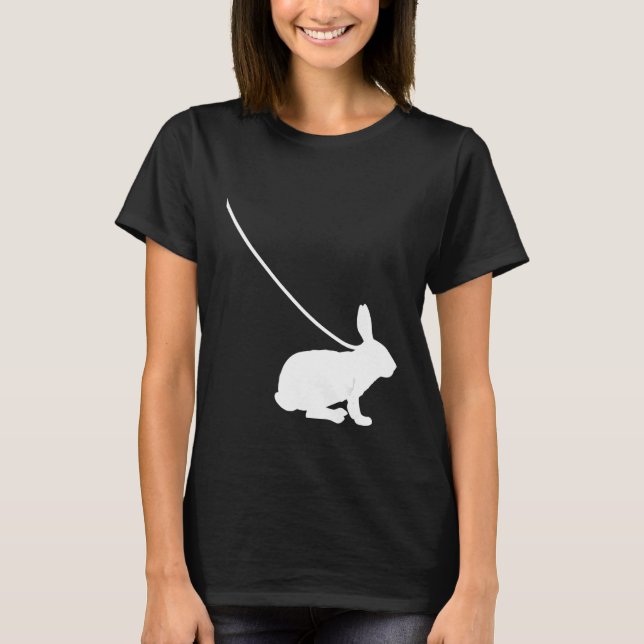Camiseta Rabbit on a Leash Bunny Hare Pet Animal Cute (Frente)