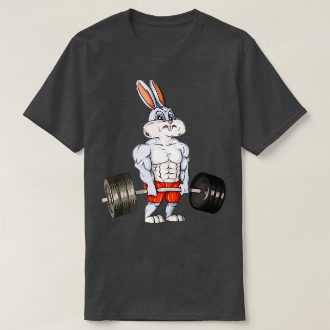 Camiseta Rabbit Pesando Engraçada Malhação de Declive Engra (Frente do Design)