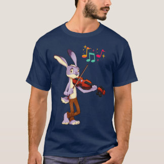 Camiseta Rabbit plays the violin professionally