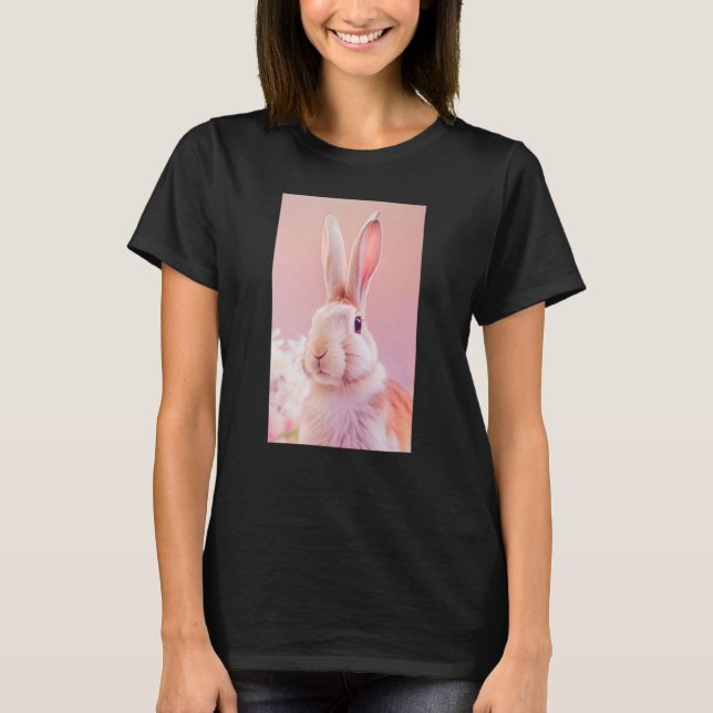 Camiseta Rabbit Portrait 86 Animal Easter Wildlife Illustra (Frente)
