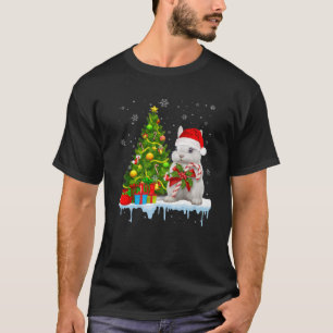 Camiseta Rabbit Santa Hat Neve Em Animais De Fato Natal