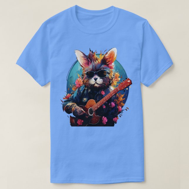 Camiseta Rabbit tocando violão (Frente do Design)