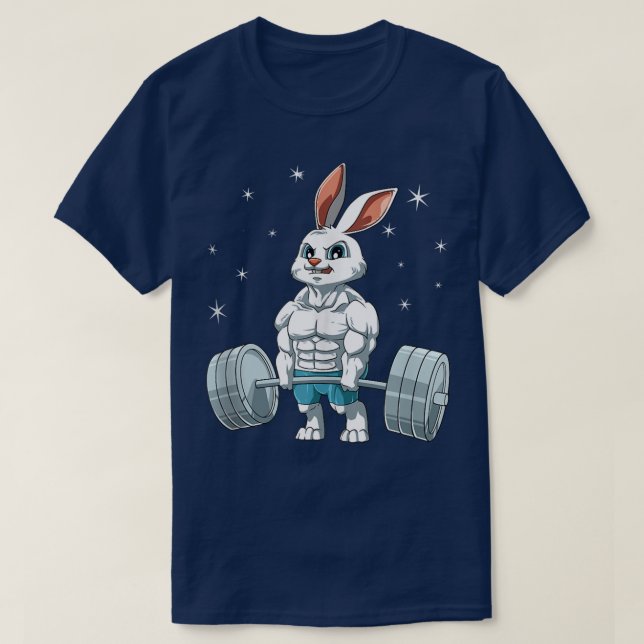 Camiseta Rabbit Weightlifting Fitness Gym For A Bunny Lover (Frente do Design)