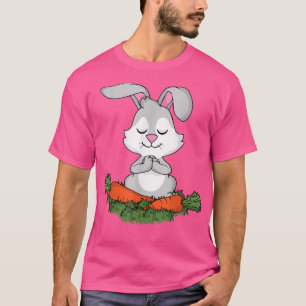Camiseta Rabbit Yoga Lover Mulheres Meditando Meditação Bun