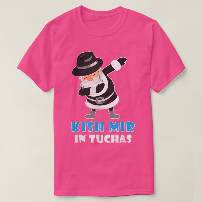 Camiseta Rabino judeu engraçado Kish Mir em Tuchas Hanukkah (Frente do Design)