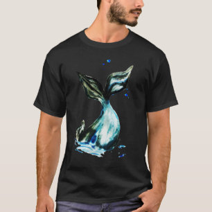 Camiseta Rabo de baleia puxado à mão