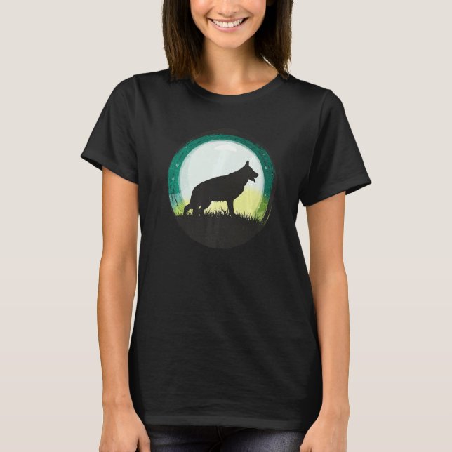 Camiseta Raça Cão german shepherd Cães Cães Cães Cães Cães  (Frente)