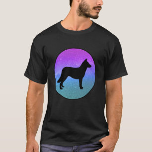 Camiseta Raça de Cachorro Cão Pastor Lapponiano Silhueta Es