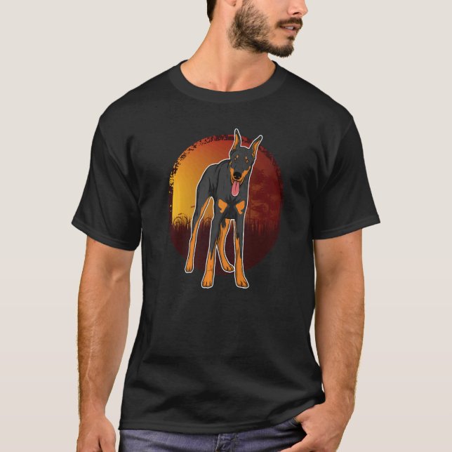 Camiseta Raça de cachorro Dobermann 63 (Frente)